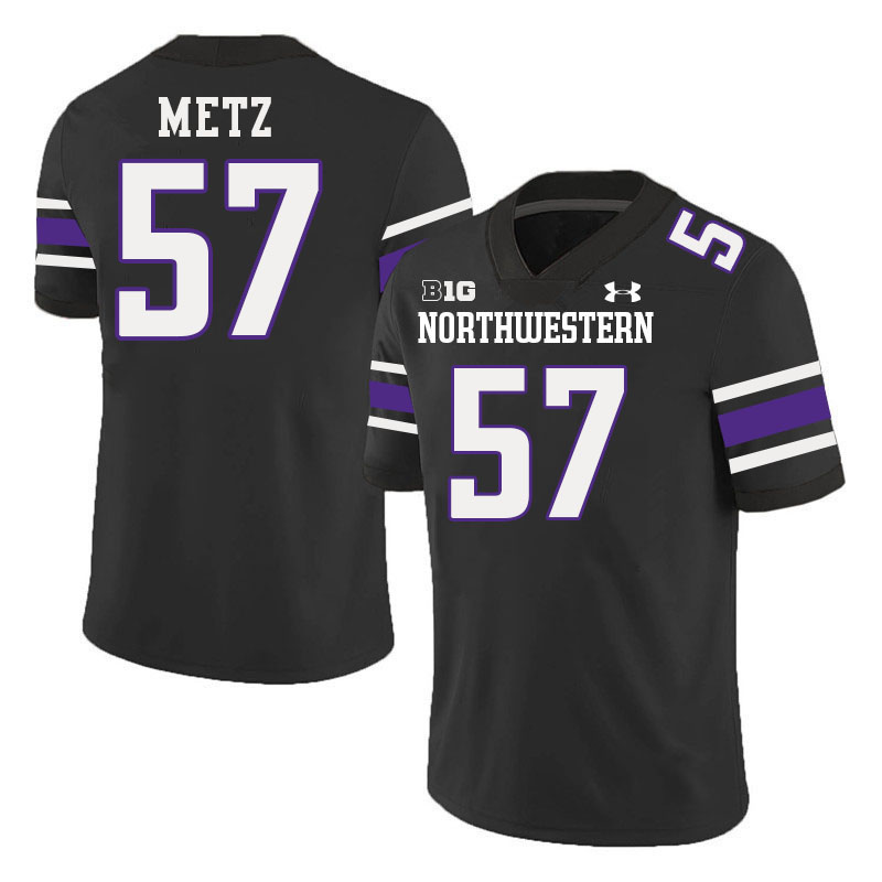 Northwestern Wildcats #57 Greyson Metz College Football Jerseys Stitched-Black